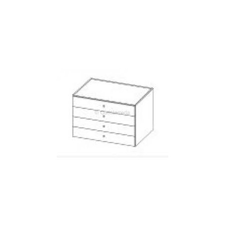 Cassettiera in nobilitato bianco h 72cm x l 90cm x p 56cm