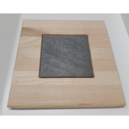 Tagliere in legno con porcellana centrale